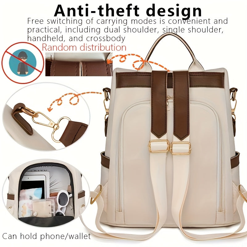 Ant King Anti-Theft Design Men'S & Women'S Backpack - Stylish Travel & Commuter Bag with Multiple Compartments, Brown & Beige Options, Durable Fabric, Secure Zipper Closure for Everyday Use, Commuter Bag, Secure Zipper Closur