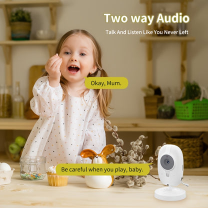 Baby Monitor,with 720P , 8.89 cm LCD Screen, Wireless 274.32meter Transmission  Baby Monitor Range, Auto Night Vision, 2-Way Audio Calling, Temperature Sensor and 8 Lullaby Songs, Editor with, Portable Monitor, Compact Design
