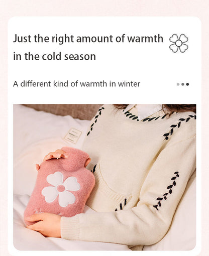 1pc Hot Water Bag With Soft Cover, 17.63oz/35.27oz, Hot Water Bottle For Bed, Shoulder Pain And Hand Feet Warmer, Menstrual Cramps