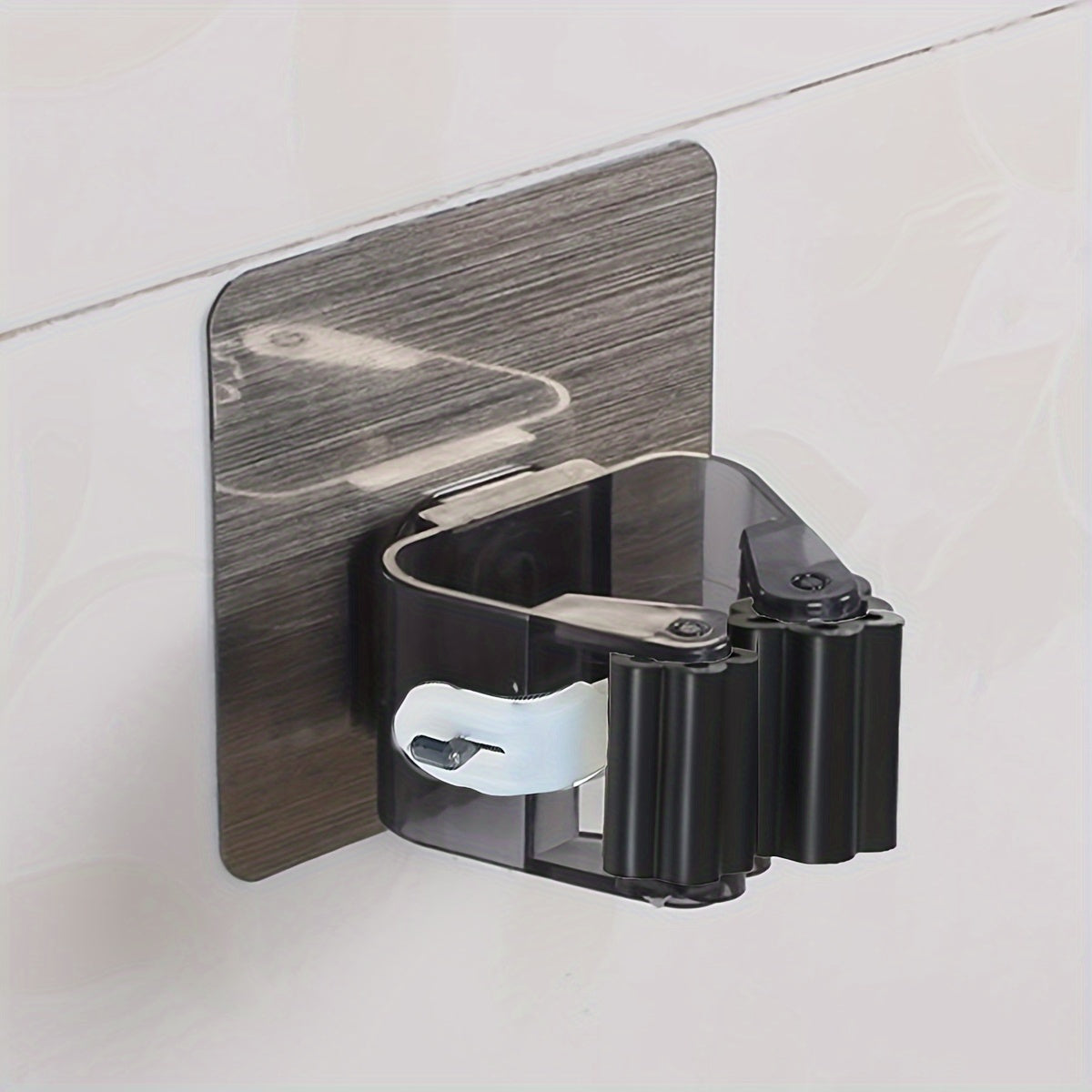 4pcs, Strong Mop Hook, Mop Clip, Punch-free Wall Mounted Mop And Broom Storage Clip, Adhesive Mop Storage Holder, Mop Hanging Rack, Multifunctional Tools Storage Clip For Bathroom Kitchen Garden, Strong Sticky, Cleaning Acces