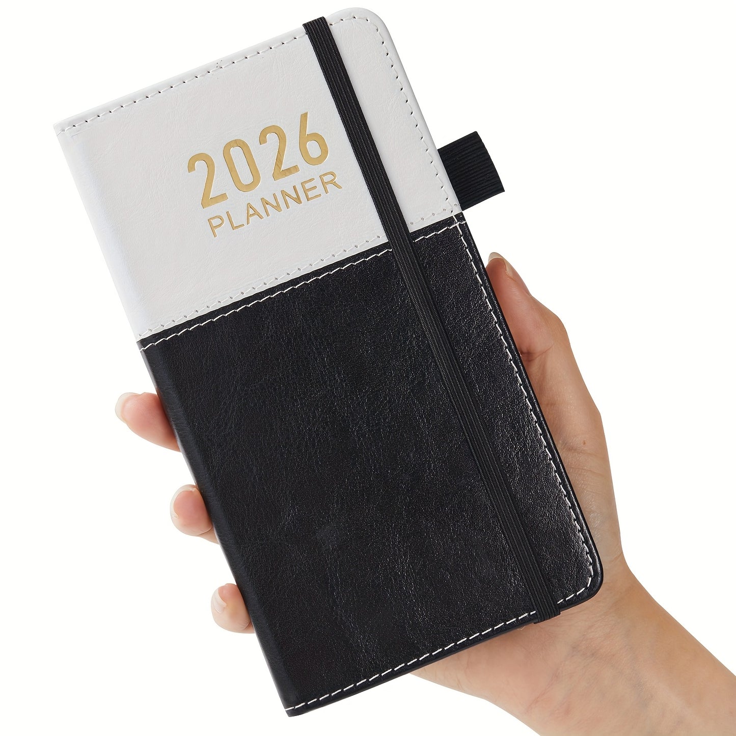 2026 Compact Planner, January 2026 to December 2026. Small monthly and weekly calendar, wallet size, 9.65 cm x 17.78 cm, with elastic band and pen loop, suitable for homeschooling or a Halloween gift.