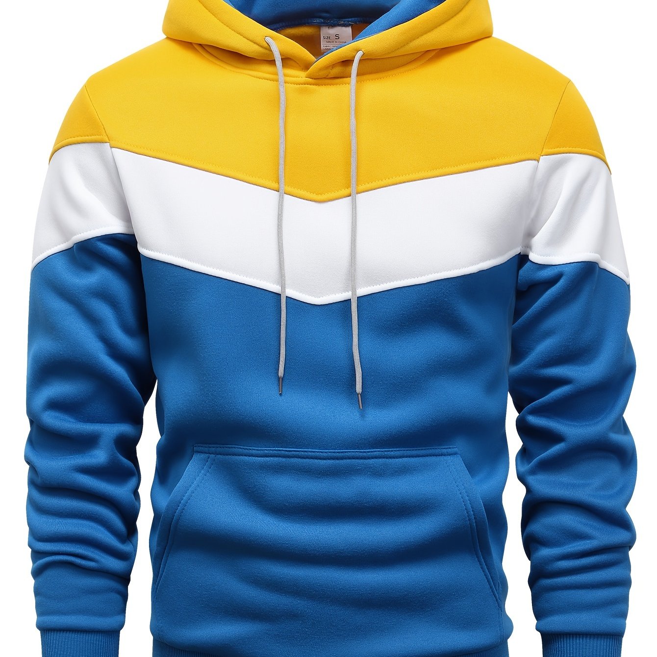 Men's Color Block Hoodie - Casual Graphic Design Pullover With Kangaroo Pocket For Winter And Fall Streetwear - Great Gift