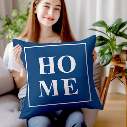 4pcs Navy Blue & White Geometric Throw Pillow Set - Modern Contemporary Cushion Covers with Grey Accent, Soft Plush Texture, Zipper Closure, Hand Wash Only for Sofa, Bed, Chair - Navy Blue Home Decor in Neutral Tones (Beige,