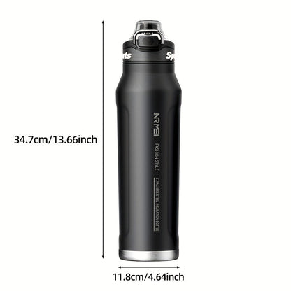 NRMEI Insulated Stainless Steel Water Bottle with Straw, Quick-Open Flip-Top Lid, BPA-Free 304 Stainless Steel & 316 Stainless Steel, Leak-Proof for Sports, Travel, School - Valentine'S Day, Easter, Women'S Day Gift