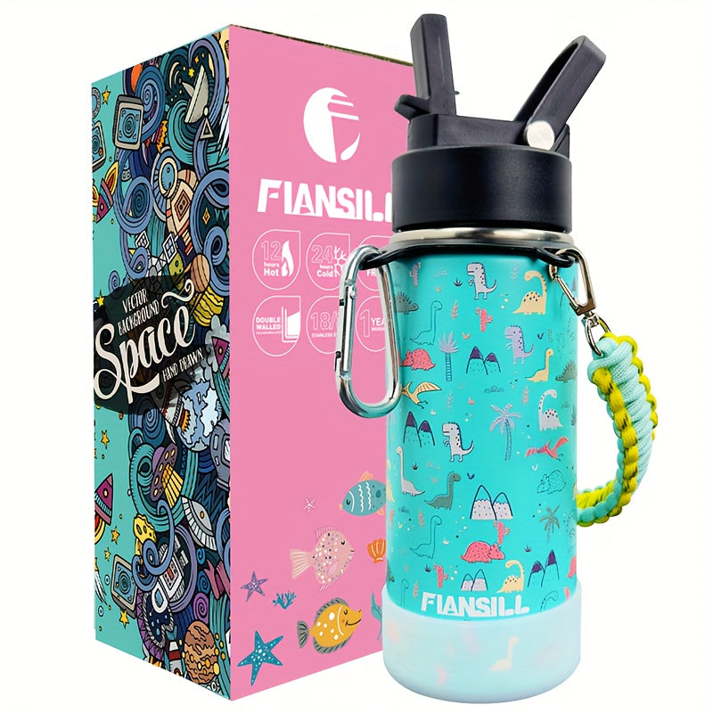 12oz Stainless Steel Vacuum Insulated Water Bottle with Flansill, Leak-Proof, BPA-Free, Portable, Ideal for Students, Daily Hydration Gift for Son and Daughter, Independence Day, Thanksgiving, New Year, Labor Day, Kids