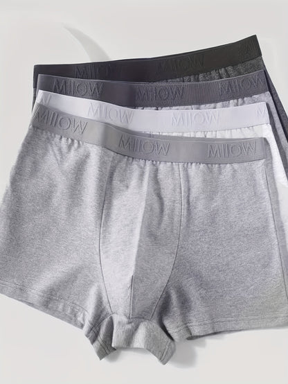 4pcs Dark Grey and Light Grey Men's Underwear