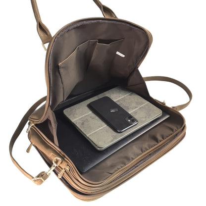 Vintage-Style Large Capacity Laptop Bag for Men & Women - Adjustable Crossbody Shoulder Bag with Detachable Strap, 3 Compartments, Tablet Pocket, Lightweight Durable Design for Office, Commuting & Travel, Laptop Carrying Case