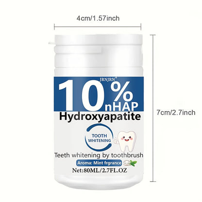 10% Hydroxyapatite Whitening Tooth Powder - Deep Cleansing & Fresh Breath, Strengthens Dental Care, Ideal for Daily Use & Travel, Oral Health & Hygiene Gift for Women & Men, Tooth Cleaning Essentials, Sleek Packaging, Oral Ca