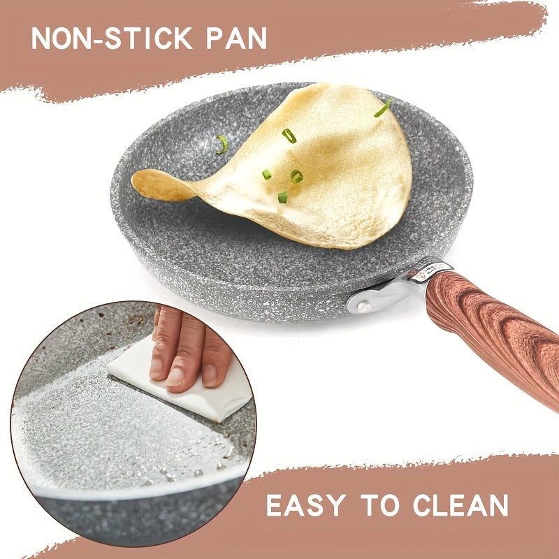 1pc Flat Bottom Frying Pan, Non-Stick Frying Pan, Household Cookware, Suitable for All Stovetops, Easy to Clean, Ideal for Home Kitchen Use