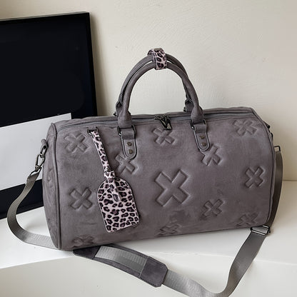 Stylish Tote Bag for Travel - Large Capacity Durable Textured Design, Perfect for Gym, Vacation & Business Trips, Black, Versatile Carryall, Modern Handbag, Sturdy Handles, Spacious Handbag, Frequent Travelers, Sleek Handbag,