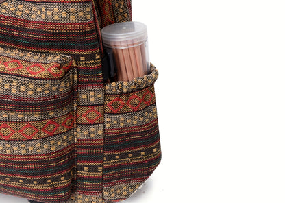 2025 Vintage Style Backpack with Adjustable Straps, Multiple Compartments in Brown, Red, Blue and Gray, Large Capacity Travel Backpack and Daypack, Travel Backpack