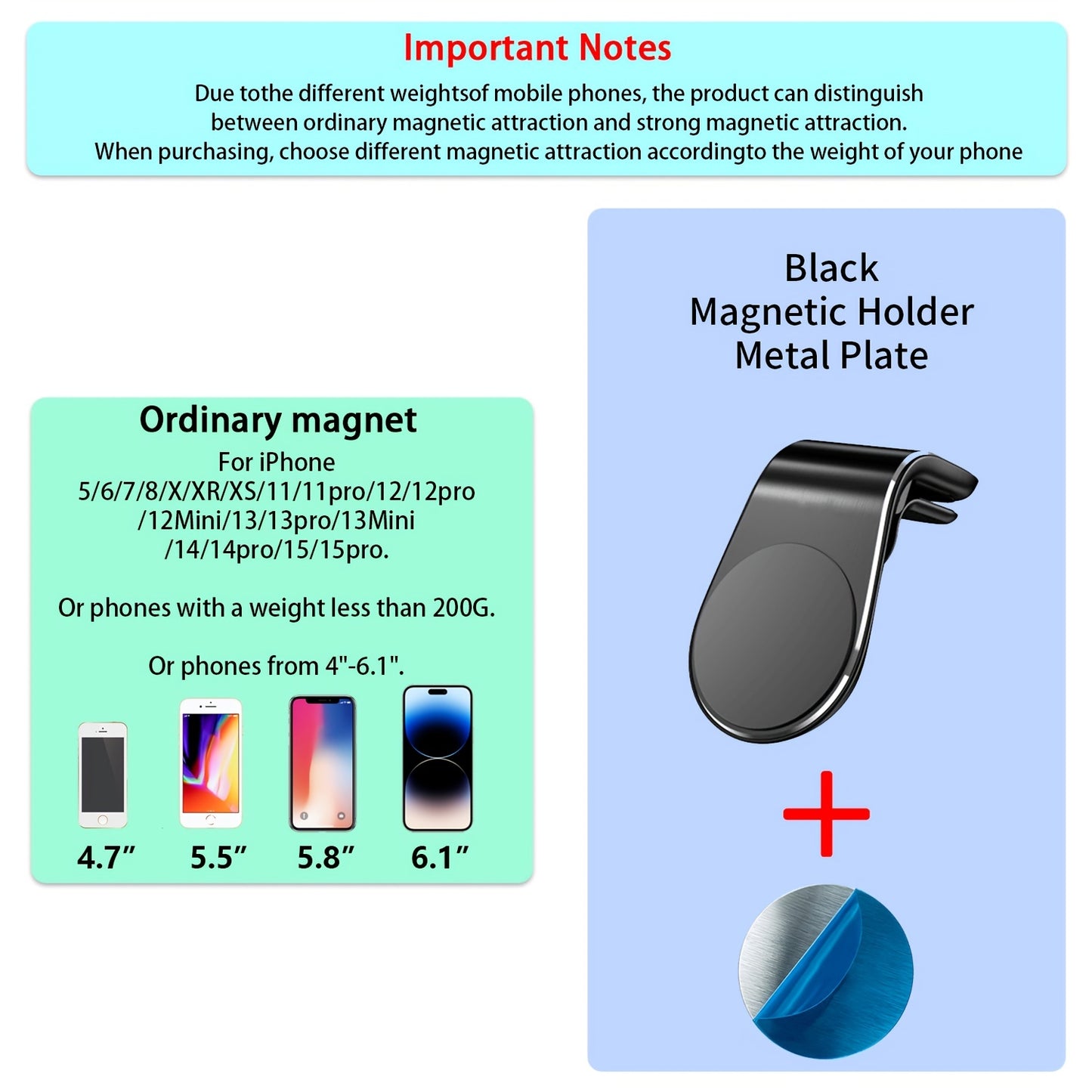 Car Magnetic Phone Holder in L Shape Stand Magnet Cellphone Bracket Car Magnetic Holde