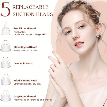2025 New Facial Pore Vacuum Blackhead Remover, Facial Pore Cleaner - 3 Suction, 5 Probes, USB Rechargeable Facial Cleaning Kit - Adult Facial Electric Cleaning Tool, Birthday Gift, Mother'S Day