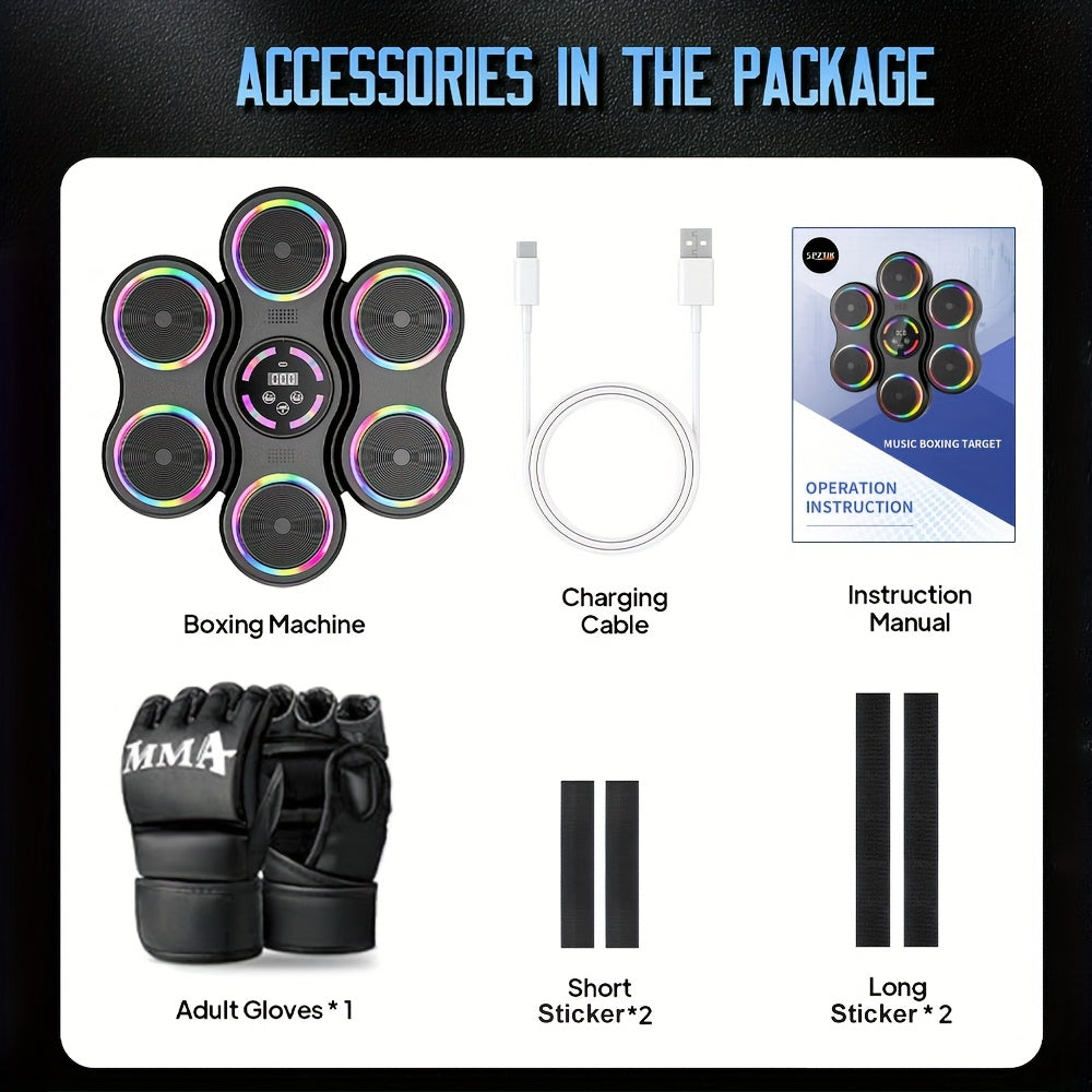 Best Gifts -Music Boxing Machine -9 Speed Modes Musical Music Boxing Machine with Music Boxes with Boxing Glove LED Light Electronic Boxing Machine with 9 Speed Modes And Counting Mode, Birthday Gifts, Boxing Bag, Boxing Punc