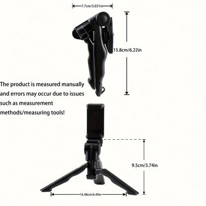 360° Anti-Shake Phone Stand, Multi-Functional Foldable Portable Selfie Holder with Desktop Tripod and Handheld Stabilizer for Horizontal/Vertical Screen Adjustment, Ideal for Photography, Video Recording, and Live Streaming,