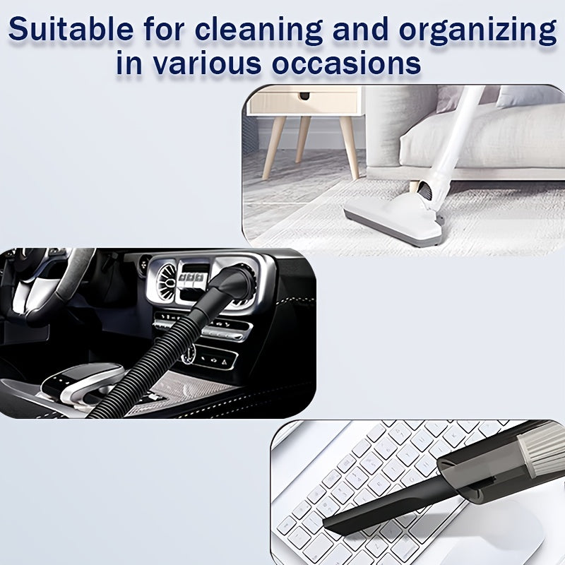 Cordless Handheld Vacuum Cleaner with Dual 2000mAh Batteries, USB Charging & Strong Suction - Lightweight ABS Design, Multi-Functional Attachments for Indoor/Outdoor Use, Cordless Vacuum Cleaner, Quick Cleanup, Ergonomic Grip