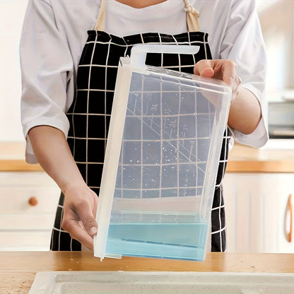 4pcs Set Transparent Refrigerator Food Storage Containers with Handles, Lids, and Rack Basket - Valentine's Day Gift Holiday Present Guide