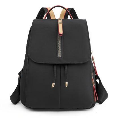 Stylish Women's Nylon Backpack - Trendy Korean Fashion Schoolbag with Multiple Compartments, Adjustable Straps & Zipper Closure in Black, Peacock Blue, Royal Blue, Lavender, or Light Purple, Versatile Carryall | Trendy School