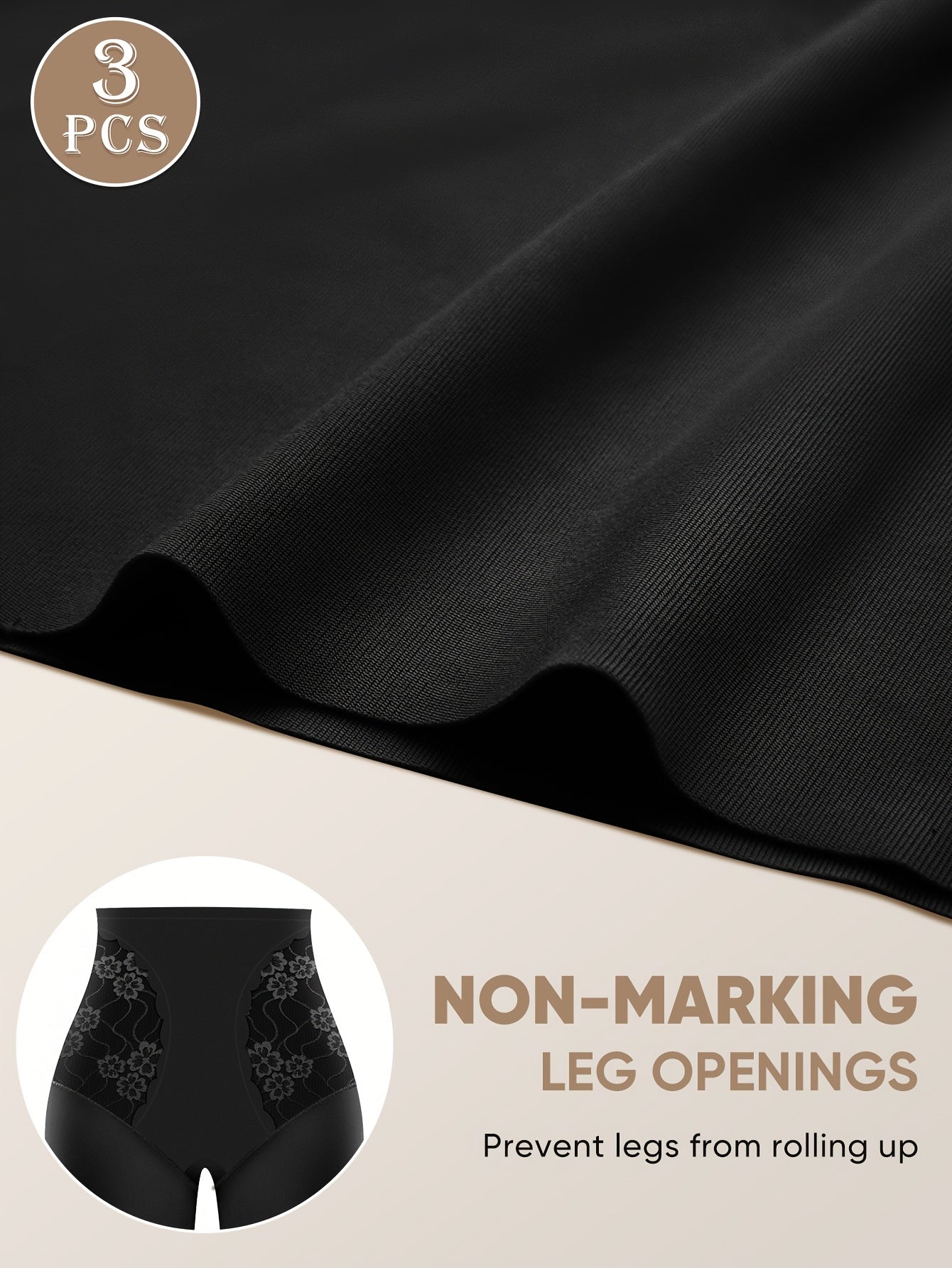 3pcs Women's Tummy Control High Fashion Underwear, Boxer Briefs, Breathable Lace Mesh Safety Pants for Summer and Leg Shaping, Seamless Tummy Underwear, High Waist Panties, Plus Size Women's Panties, High Wa