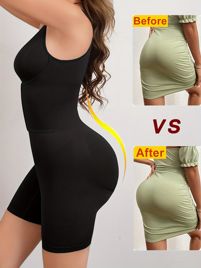 Women's Full-Body Tummy Control Bodysuit - Double-Layer High Compression Shaping Suit with Butt Lift & Waist, Smooth Curves Instantly, Brown/Black/Navy/Beige, Hand Washable One-Piece for Postpartum &