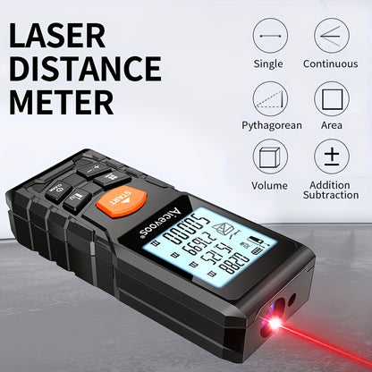 AICEVOOS High Precision Digital Laser Distance Meter, 50-120m Range, Battery-Powered, Rubber Casing, Electronic Measuring Tape for Industrial Measurement, Measurement Tool|Digital Distance Meter|Rubber Casing Tape