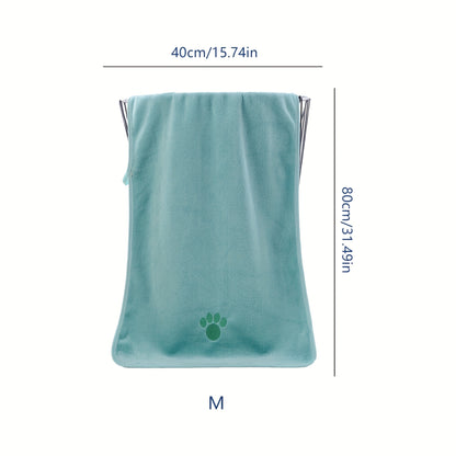 1pc Super Absorbent Dog Bath Towel With Adorable Embroidery - Gentle & Stylish Cleaning Solution For Your Furry Friend