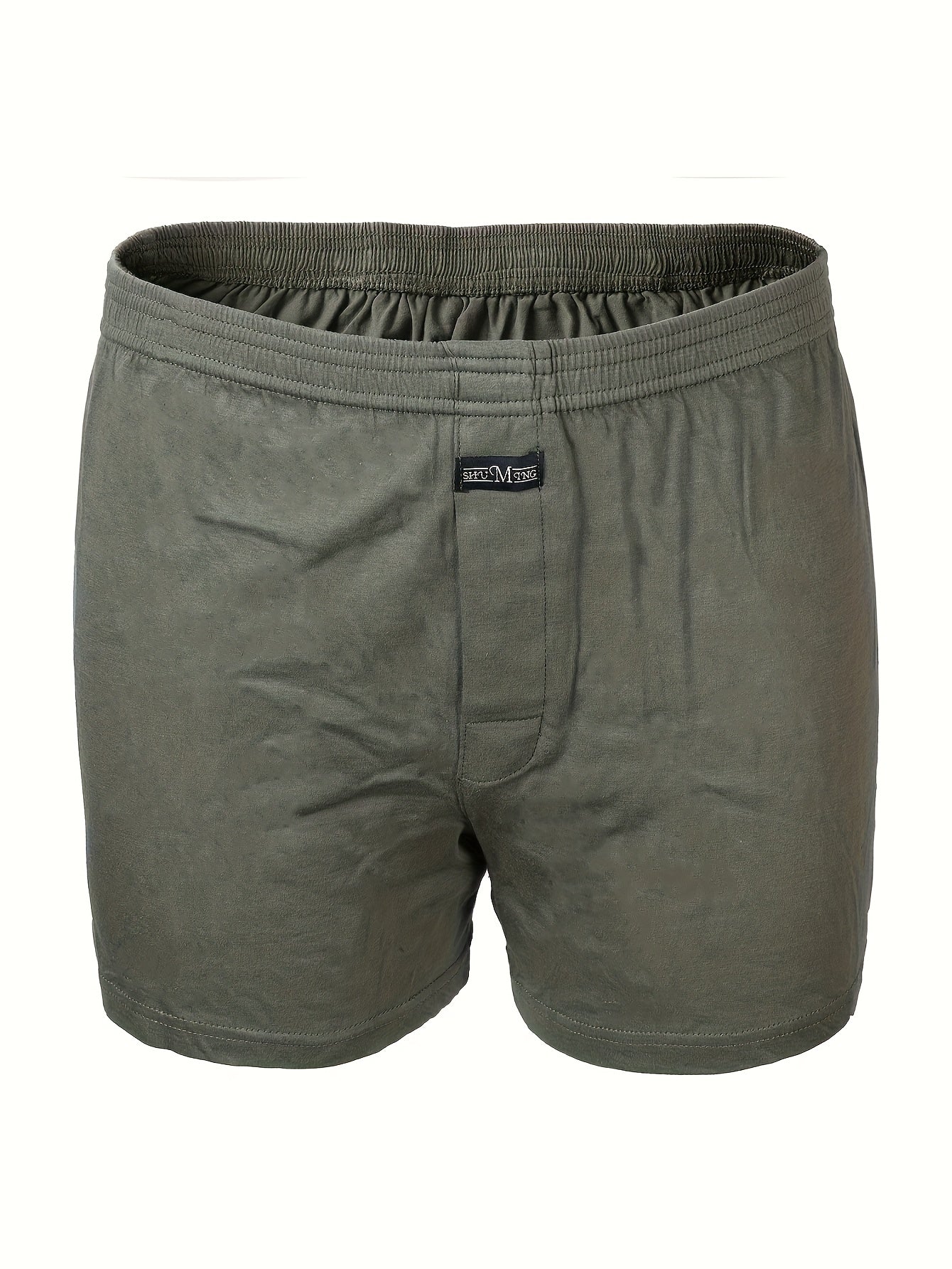 2pcs Men's Cotton Underwear, Fashion Shorts, Men's Boxer Briefs, Sleep Pants, Open Front Button Shorts