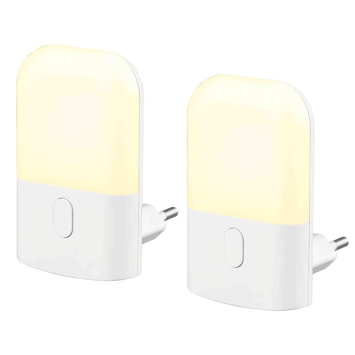 1pc/2pcs Plug-in LED Night Light, Mini Warm White LED Night Light. Bedroom, Bathroom, Kitchen, Corridor, Stairs Brightness Adjustable