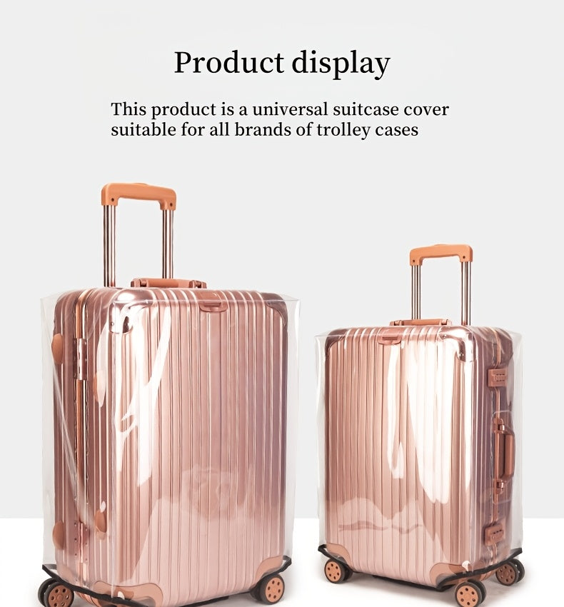 3pcs Luggage Protective Covers, Check-in Shockproof Thick PVC Transparent Dustproof Covers for 50.8cm+60.96cm+71.12cm Suitcases, Waterproof &amp; Durable