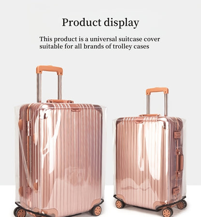 3pcs Luggage Protective Covers, Check-in Shockproof Thick PVC Transparent Dustproof Covers for 50.8cm+60.96cm+71.12cm Suitcases, Waterproof &amp; Durable