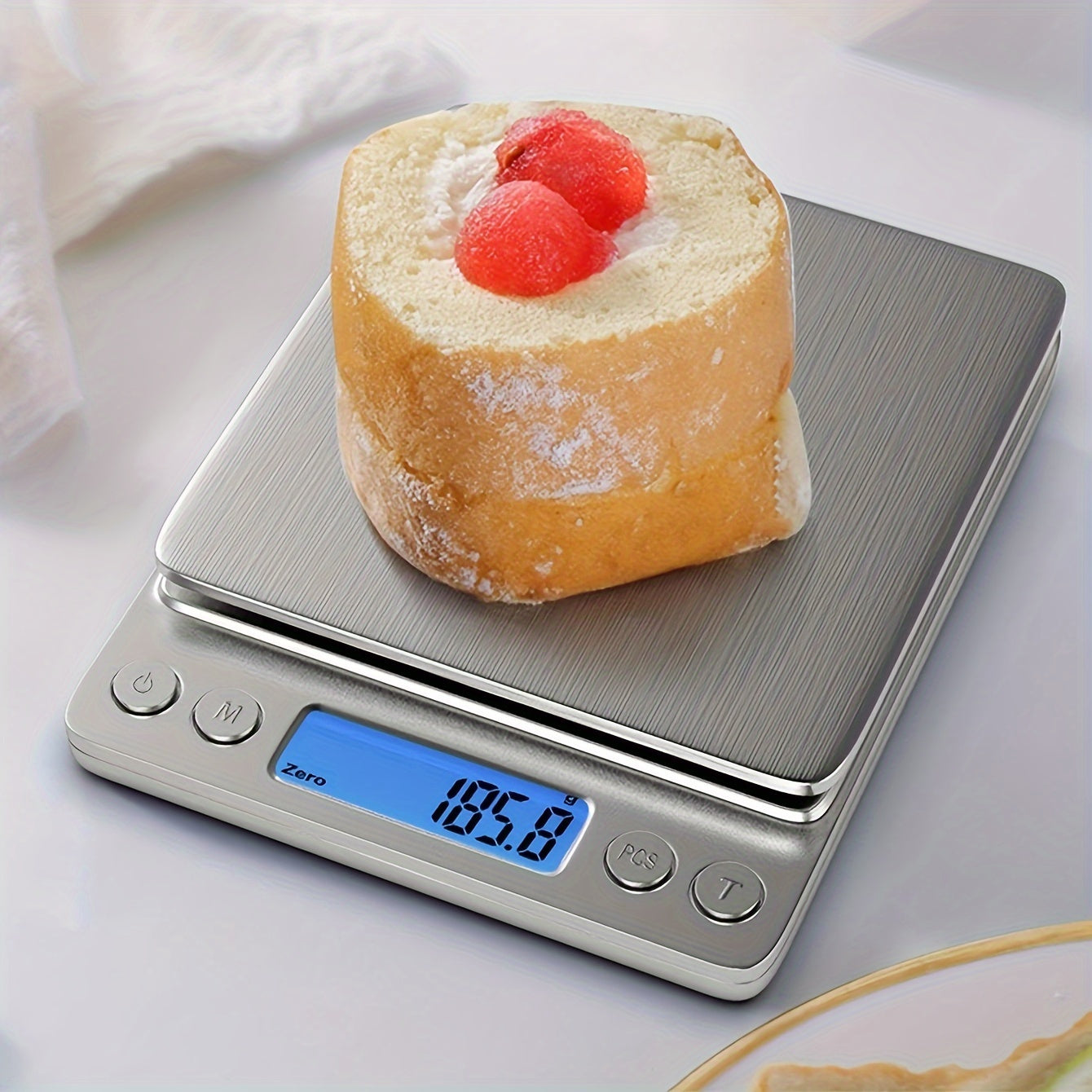 High Precision Digital Kitchen Scale - Stainless Steel, Grams & Ounces, Compact Design for Cooking, Baking & Meal Prep, Perfect for Apartments & Dorms, Back-to-School Essential (Battery Not Included), Appliances for Kitchen