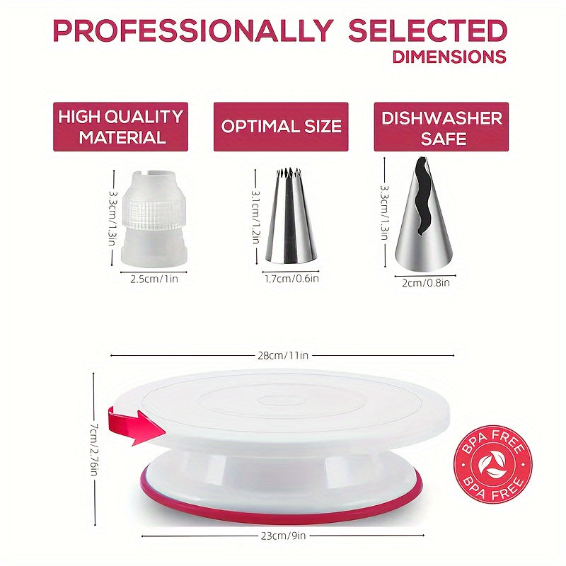 200pcs Cake Decorating Supplies, Cake Decorating Kit For Beginners, Baking Pastry Tools, Numbered Icing Tips With Pattern Chart, Baking Supplies