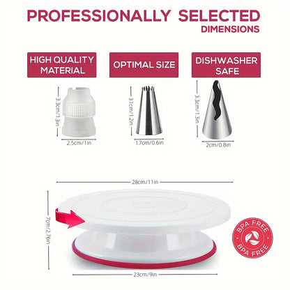 200pcs Cake Decorating Supplies, Cake Decorating Kit For Beginners, Baking Pastry Tools, Numbered Icing Tips With Pattern Chart, Baking Supplies