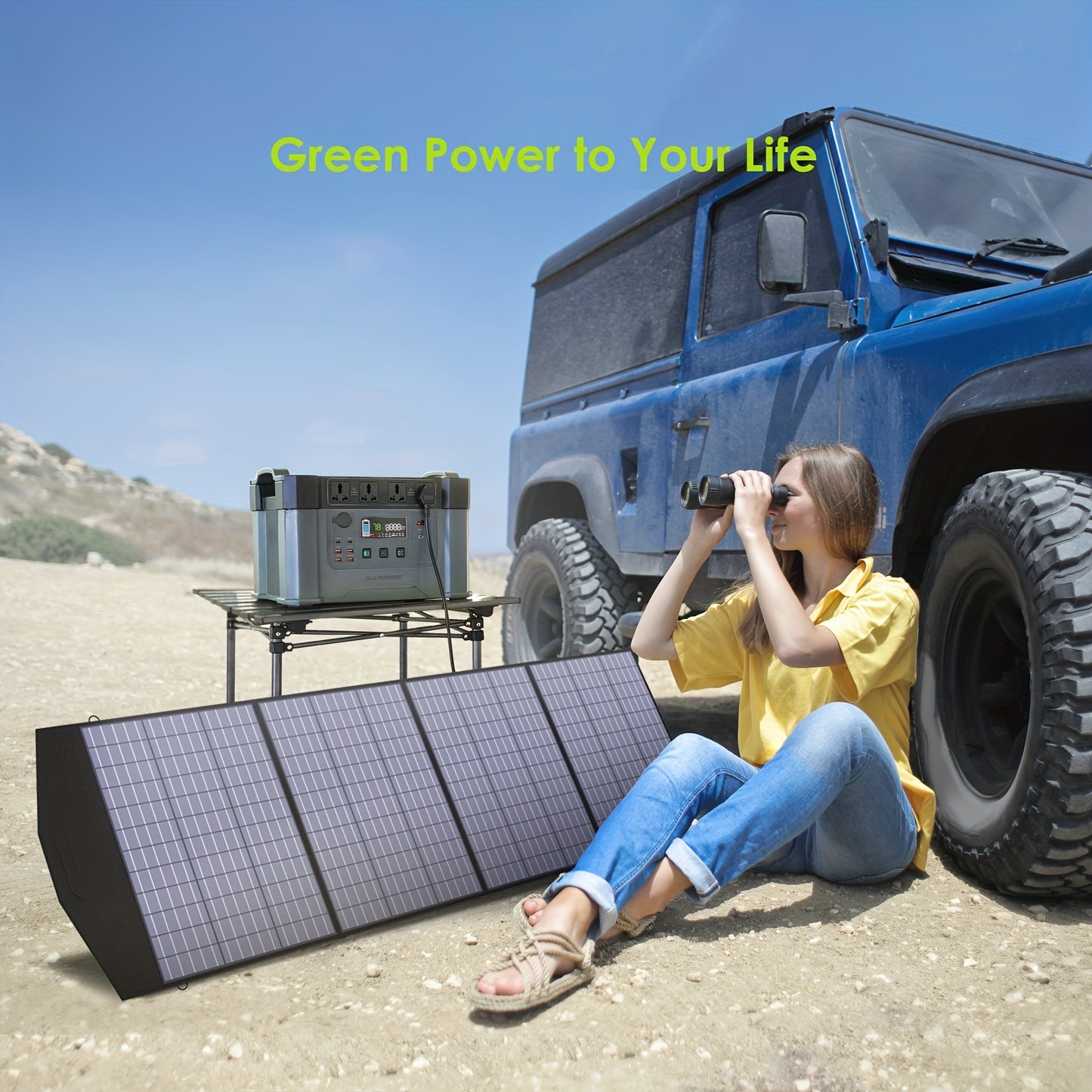 ALLPOWERS SP033 200W Portable Solar Panel Foldable Solar Panel Kit Portable Solar for RV Marine Laptops Solar Generator Van Camping Off-Grid Emergency