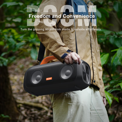 DOSS 60W Portable Speaker with Wireless 5.3, Stereo Sound & Subwoofer, 25H Playtime & Power Bank, TWS True Wireless Pairing, Dynamic Light Show, High Quality IPX6, USB-C Charging, 60W Power Handling, Compact Design for Campin
