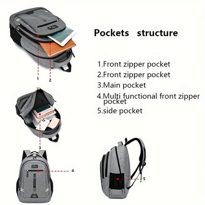 Backpack Men's Leisure Large Capacity Travel Backpack Business Computer Mountaineering Bag Middle School, High School, College Student Schoolbag