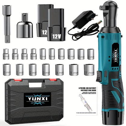 2025 New Electric Wrench, Portable Ratchet Wrench, Automotive Maintenance Angle Crane Installation Tool, Effort-Saving Quick-Release Wrench for Home Renovation, Ergonomic Socket Design, Featuring Adjustable Speed ​​Trigger, Ide