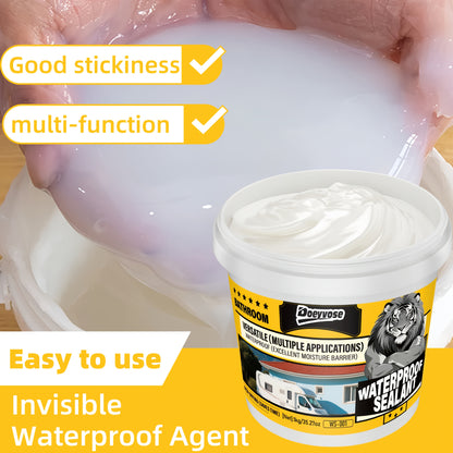 Doeyvose 1kg/35.28oz Heavy-Duty Waterproof Sealant - White Quick-Dry Multi-Purpose Instant Leak Repair for Roofs, Floors,, RV, Boat, Shower - Strong Bonding Agent, Paintable & Coating (No Color Change)