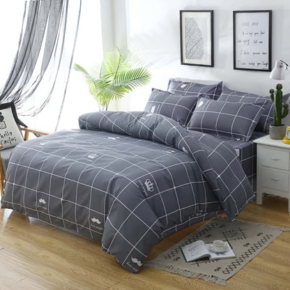 Four Seasons Four-Piece Set of Active Print Fabric, 1pc Quilt Cover Without Quilt Core, 1pc Bed Sheet, 2pcs Pillowcase Without Pillow Core, Comfortable, Soft, Breathable, Active Print Fabric, Suitable for Dormitory, Living Ro