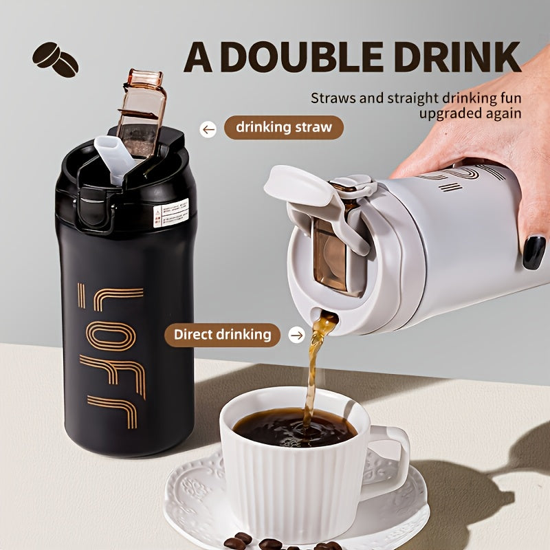 20oz/600ml Double Wall Vacuum Insulated Stainless Steel Travel Mug - Thermal Cup with Leakproof Flip-Top Lid, Keeps Drinks Hot/Cold for Hours, Large Capacity Thermos for Coffee, Tea, Water - Perfect Gift for Coffee &amp; Tea Love