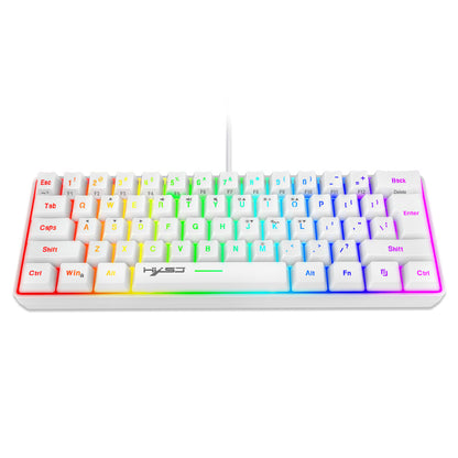 HXSJ Mini New Wired Thin Film Keyboard 61-key Mechanical Touch RGB Glow Multiple Quick Key Combination Suitable For Gaming And Office The Keyboard Is Wired Only
