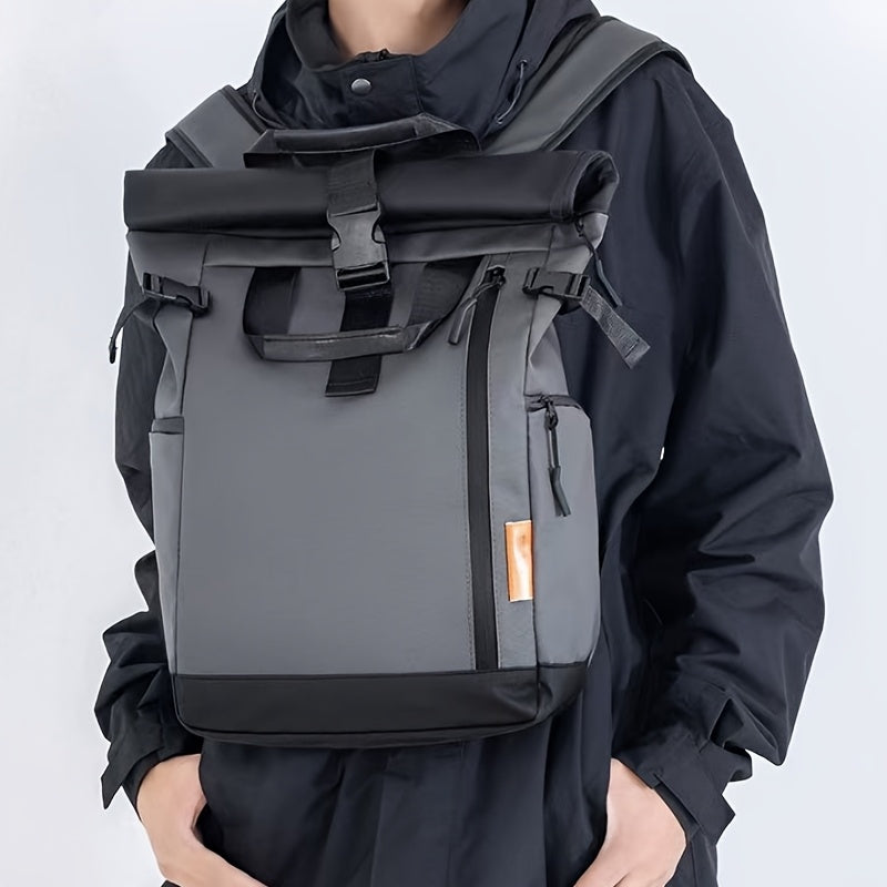 Stylish Men’s Oxford Backpack - Large Capacity, Perfect for School & Travel