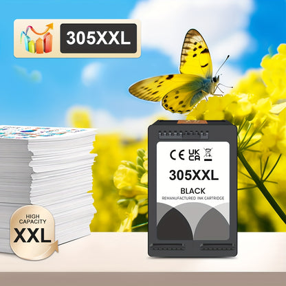 HP 305XXL Black Ink Cartridge Replacement for Deskjet 2700/2700e/2752/2752e/2742/2755/4100/4100e/4152/4155e/6000/6055/6400/6458/6458e - High-Yield, Compatible with HP 305XXL, Extended Printing, Cost-Effective Replacement Ink