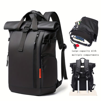 Business backpack Men's fashion laptop backpack student bag large-capacity travel bag Oxford cloth backpack commuting outdoor travel bag light pockets can accommodate 15.6-inch notebook, 7.9-inch iPad.