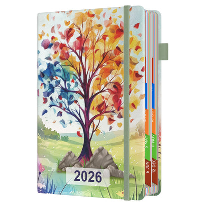 1pc Dzhzal Elegant Floral - Planner with Monthly View, Daily Organizer, Banded Elastic Closure, Pen Loop, Inner Pocket - Compact A5 Notebook (14.48x21.08cm) for Professionals, Students, Personal & Office Use - Perfect Gift Id