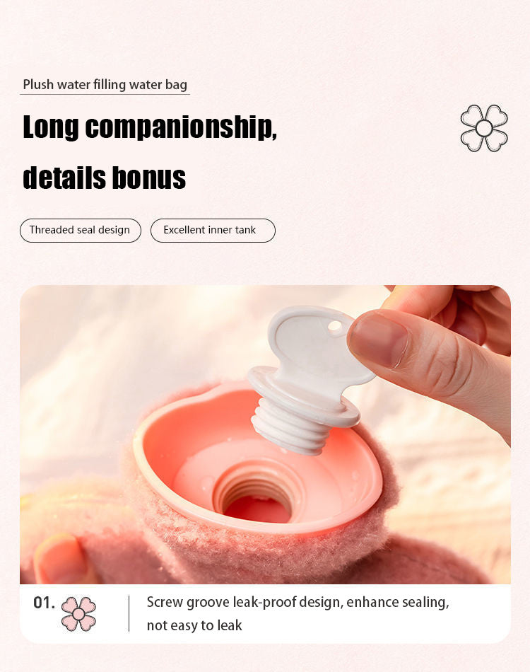 1pc Hot Water Bag With Soft Cover, 17.63oz/35.27oz, Hot Water Bottle For Bed, Shoulder Pain And Hand Feet Warmer, Menstrual Cramps