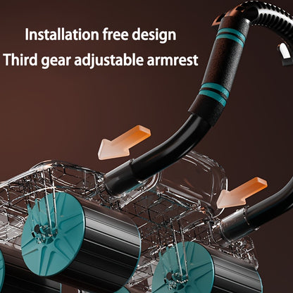 Lingpeng Smart Ab Roller with Automatic Rebound - 4-Wheel Core Strength Trainer & Elbow Support Pad, Durable PP/TPE Material, Ideal for Home Fitness, Lingpeng