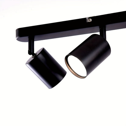 4-Head Adjustable Spotlight Ceiling Light Fixture - Modern Black Metal Semi-Flush Mount with 4 Adjustable Arms, 110-240V Hardwired, No Battery Needed, Easy Installation for Living Room, Bedroom, Office, Kitchen, Bathroom, Cei