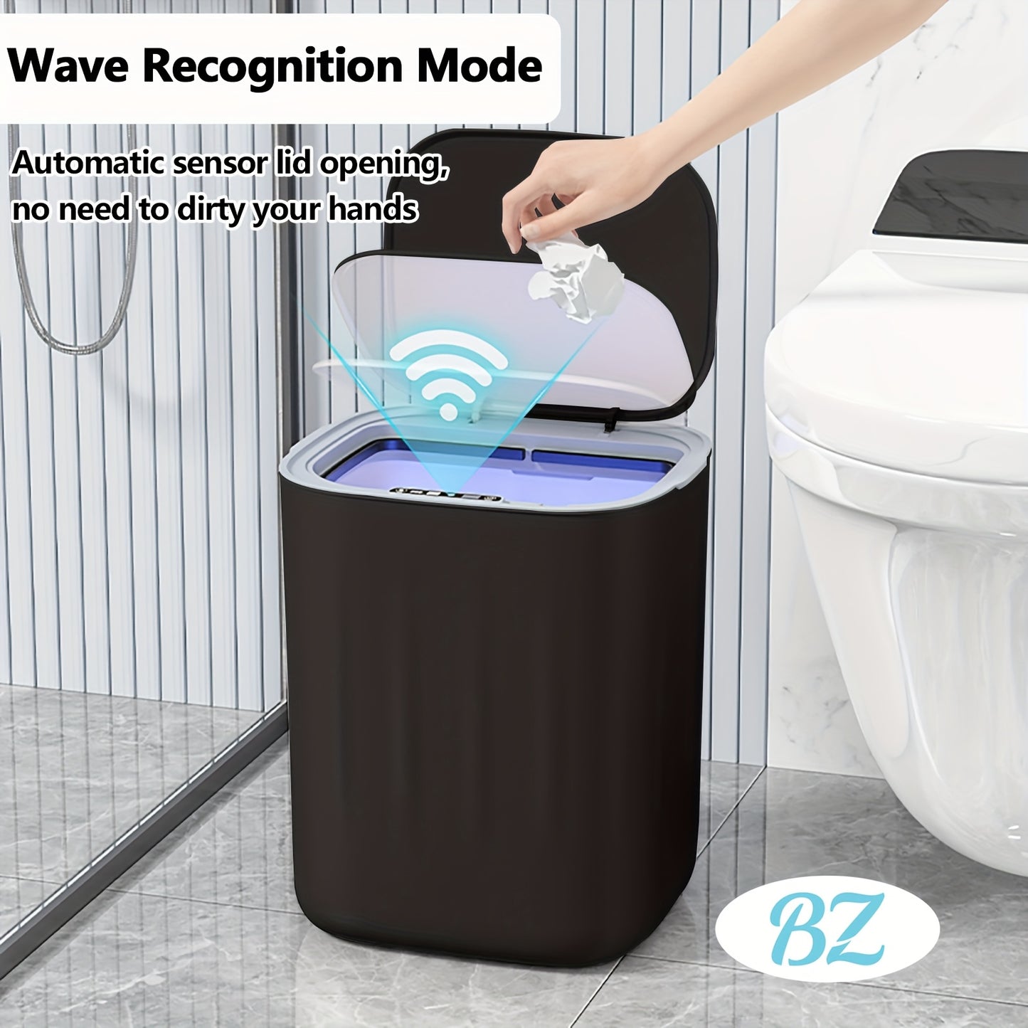 Large-sized contactless 26-liter induction kitchen trash can, commercial-grade automatic contactless smart trash can, automatic plastic bathroom smart trash can, smart dustbin, smart electric trash can suitable for office, be