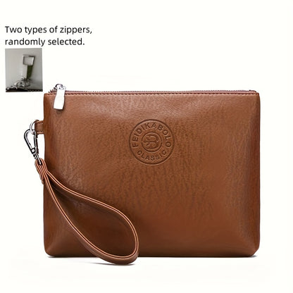 Bolsa de mão macia para homem, bolsa de pulso tipo envelope para uso diário.